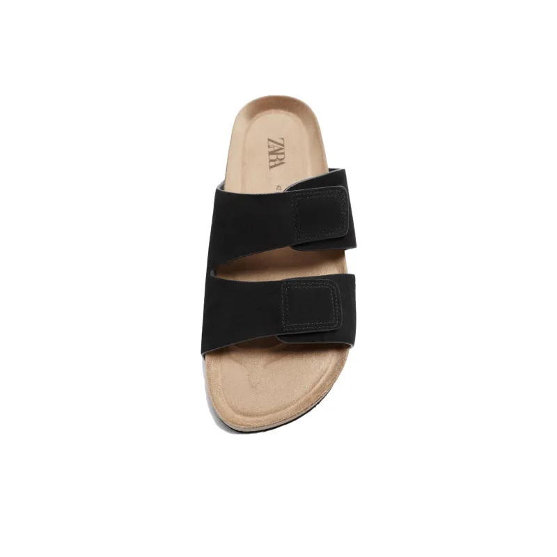 ZARA Slide Slippers Men's Black Brown-2
