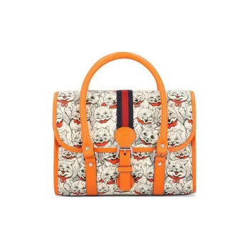 GUCCI Canvas With Leather Portable Kids' Bag Regular Kids' Multicolor