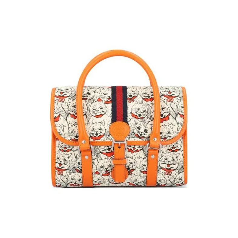 GUCCI Canvas With Leather Portable Kids' Bag Regular Kids' Multicolor-0