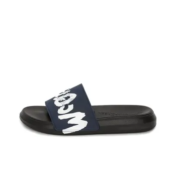 Alexander McQueen Pool Slide Graffiti Logo Black Blue White