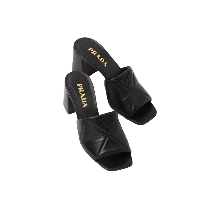 PRADA Triangle Logo Mules-2