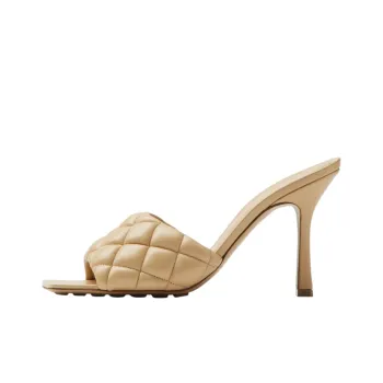 Bottega Veneta Leather Patchwork Slide Slippers Women's Sugar Color