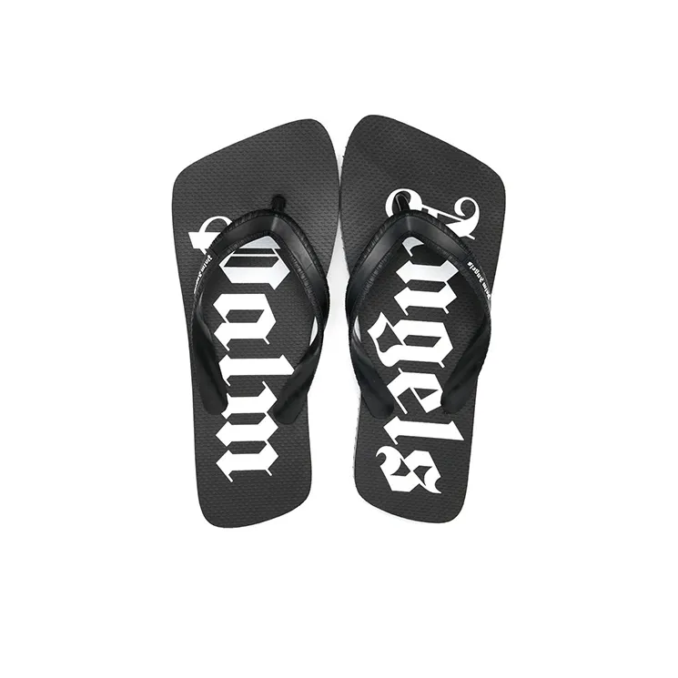 PALM ANGELS Flip Flop Logo Black White-4