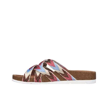 Skechers Bobs Slide Slippers Women's Brown/Ecru/Red/Blue