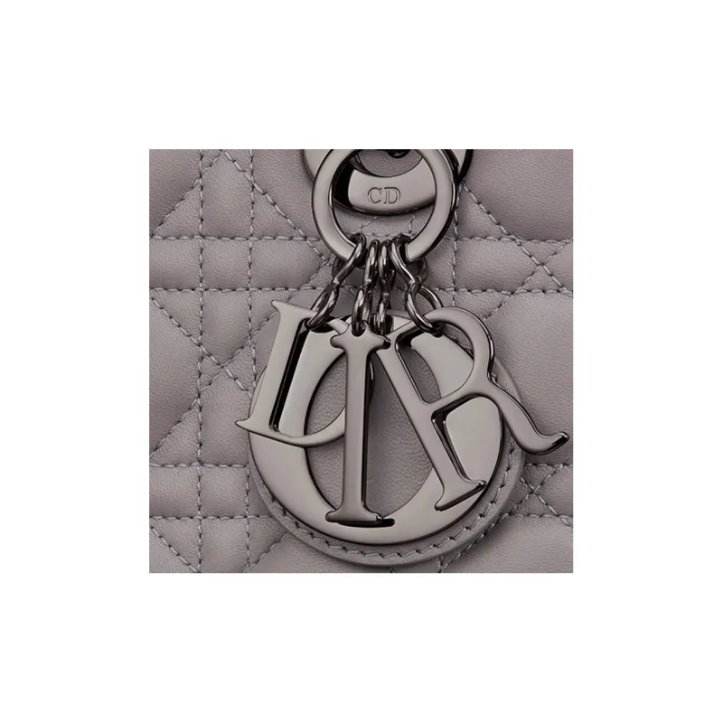 DIOR Lady DiorMy ABCDior Sheepskin Handbag Daphne Bag Shoulder Bag Crossbody Bag Handbag Small Size Women's Steel Gray-3