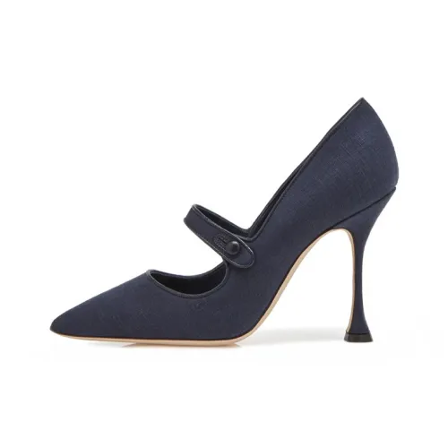 MANOLO BLAHNIK High Heels Women's Low-Top Dark Blue