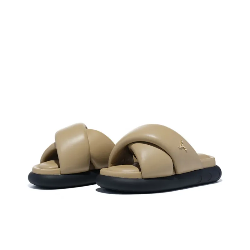 LI NING 1990 Quiet Slide Slippers Women's Tawny-1
