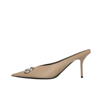 Balenciaga Knife Square BB Wrap-toe Slippers Women's Brown