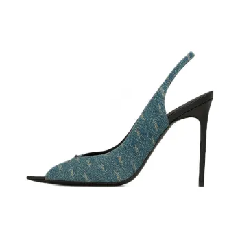 SAINT LAURENT Open Toe Slingback Heeled Sandals Women's