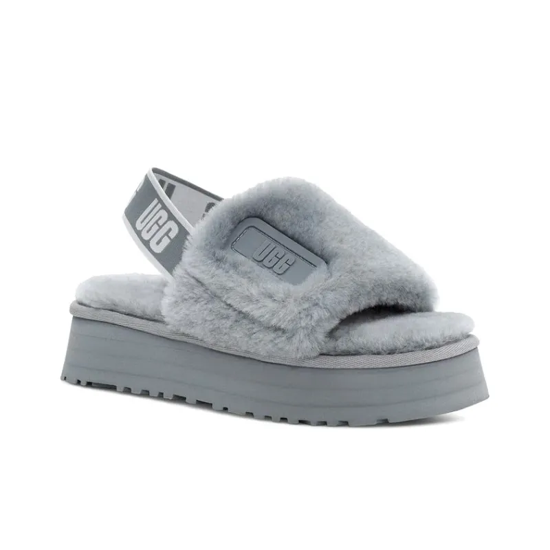 UGG Disco Slide Cozy Thick Sole Casual Slipper Gray Women's-2