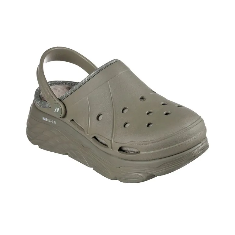 Skechers Max Cushioning Rubber Sole Slip Resistant Slide Slippers Women's Green-2