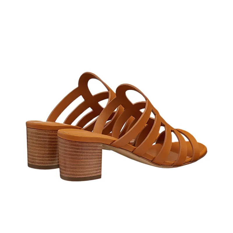 HERMES Celena Sandal Women's Beige Duolei-4