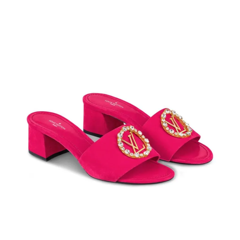 LOUIS VUITTON Madeleine Abrasion Resistant Slide Slippers Women's Raspberry Pink-2
