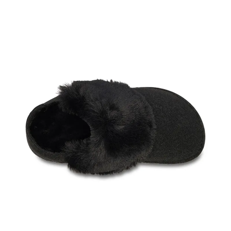 Crocs Mule Fur Slippers 'Black' Women's-2