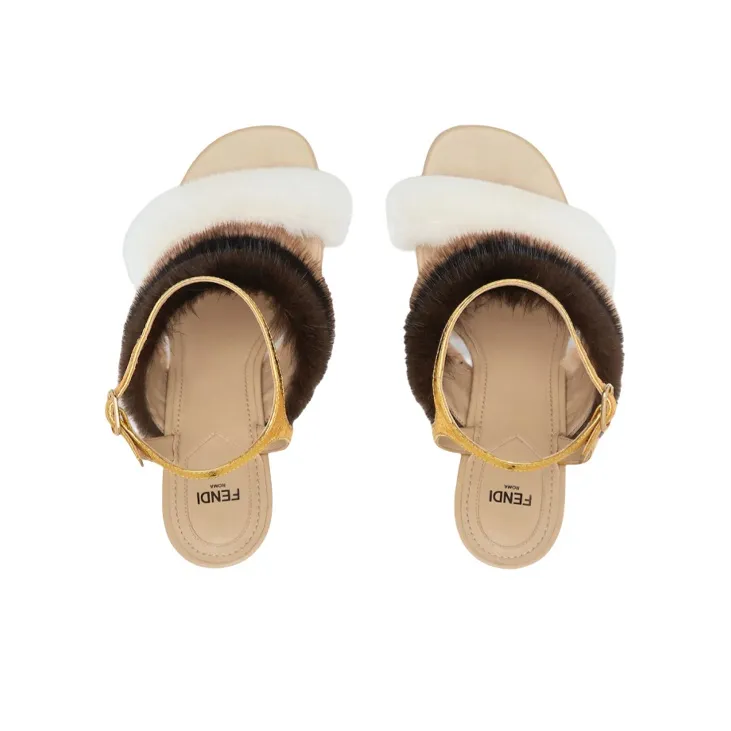 FENDI Fendi First Strap Sandals Women's White-3