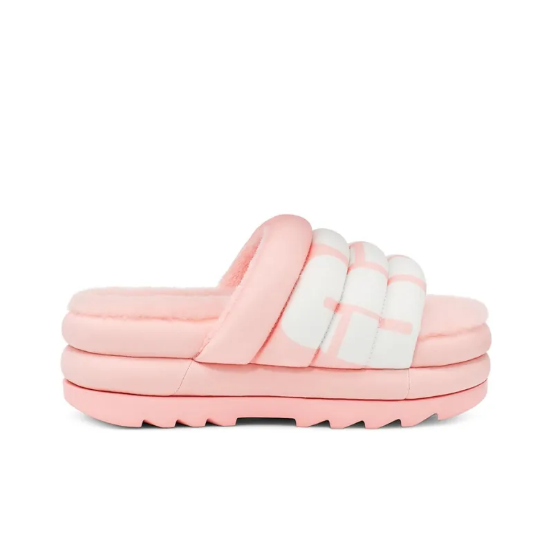 UGG Maxi Slide Logo Pink Scallop Women's-1