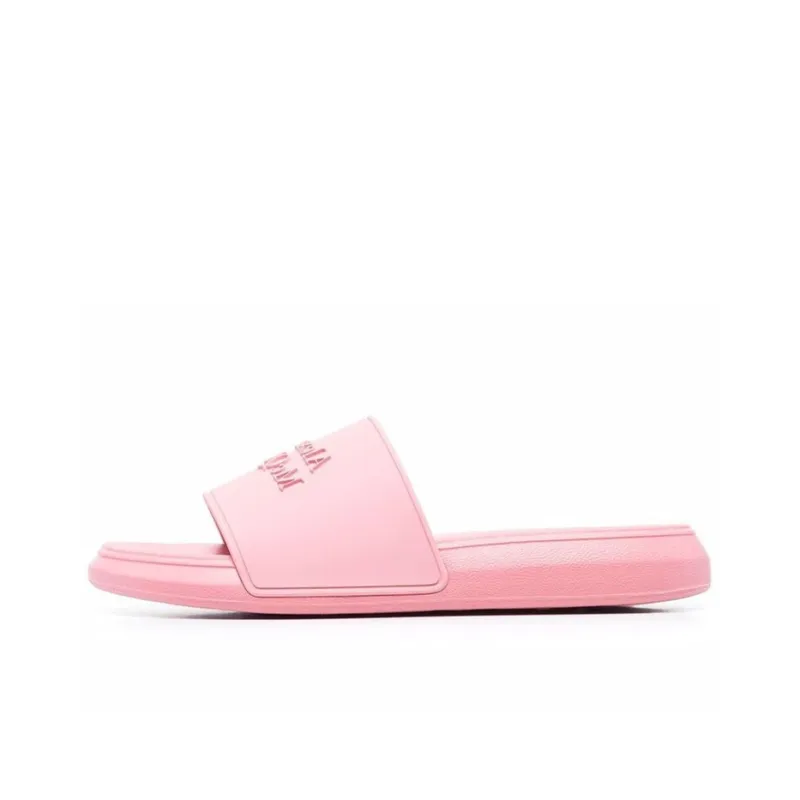 Alexander McQueen Logo Slides Pink Pastel Women's-0