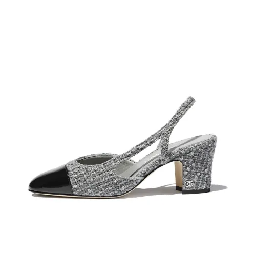 CHANEL High Heels Women's Gray/Black