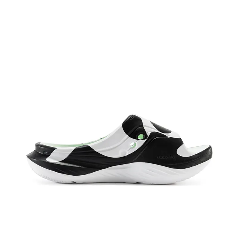 Saucony Cradle Slip Resistant Abrasion Resistant Slide Slippers Unisex White Black-1