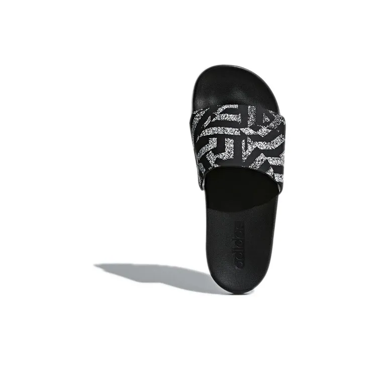 Adidas Adilette CloudFoam Plus Graphic Slides 'Core Black' Women's-4