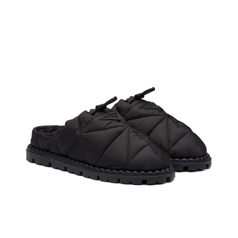 PRADA Quilted Slides Black Nylon-2
