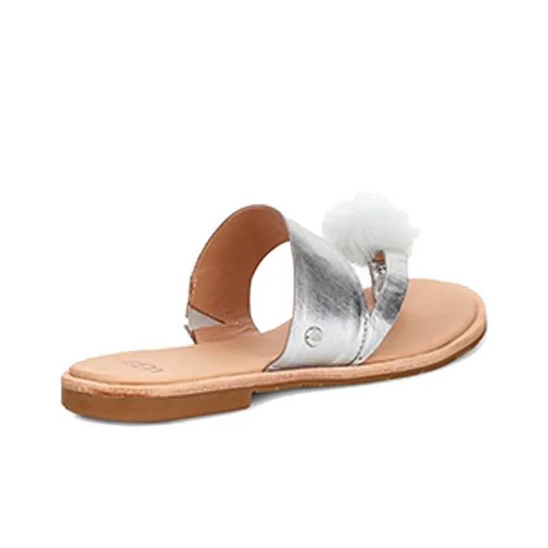UGG Hadlee Metallic Silver Slippers Women's-3