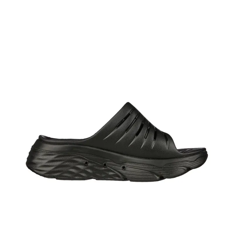 Skechers Max Cushioning Rubber Sole Slip Resistant Abrasion Resistant Slide Slippers Women's Black-1