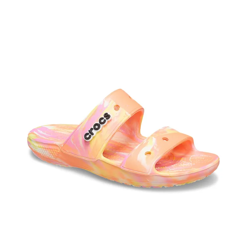 Crocs Classic Clog Marble Beach Unisex Red Multi Color Slippers 'Red'-2