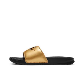 Nike Jdi Benassi Slide Black Metallic Gold Women's