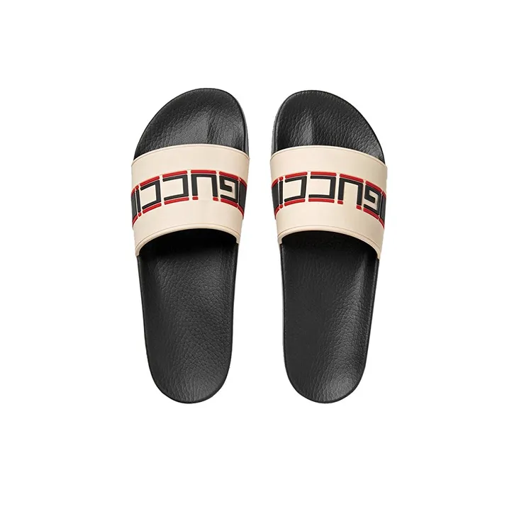 GUCCI Stripe Rubber Slide 'Ecru'-3