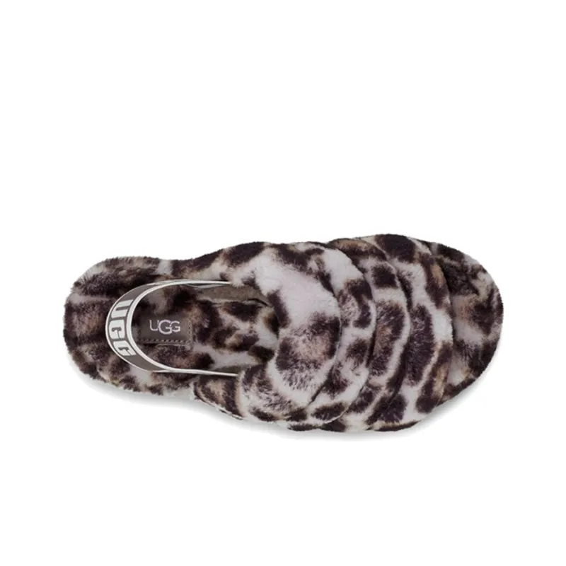 UGG Women's Fluff Yeah Slide 'Panther Print - Stormy Grey'-4