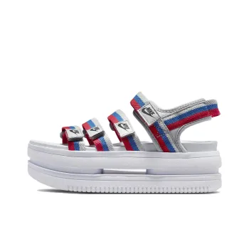 Nike Icon Classic Velcro Thick Sole Stylish Sports White Blue Red Sandals 'White Blue Red' Women's