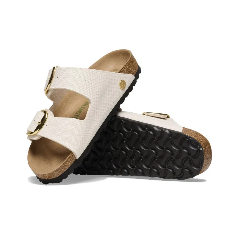 Birkenstock Arizona Big Buckle Rivet Logo Textile Narrow Fit 'Vegan Canvas Eggshell'-4