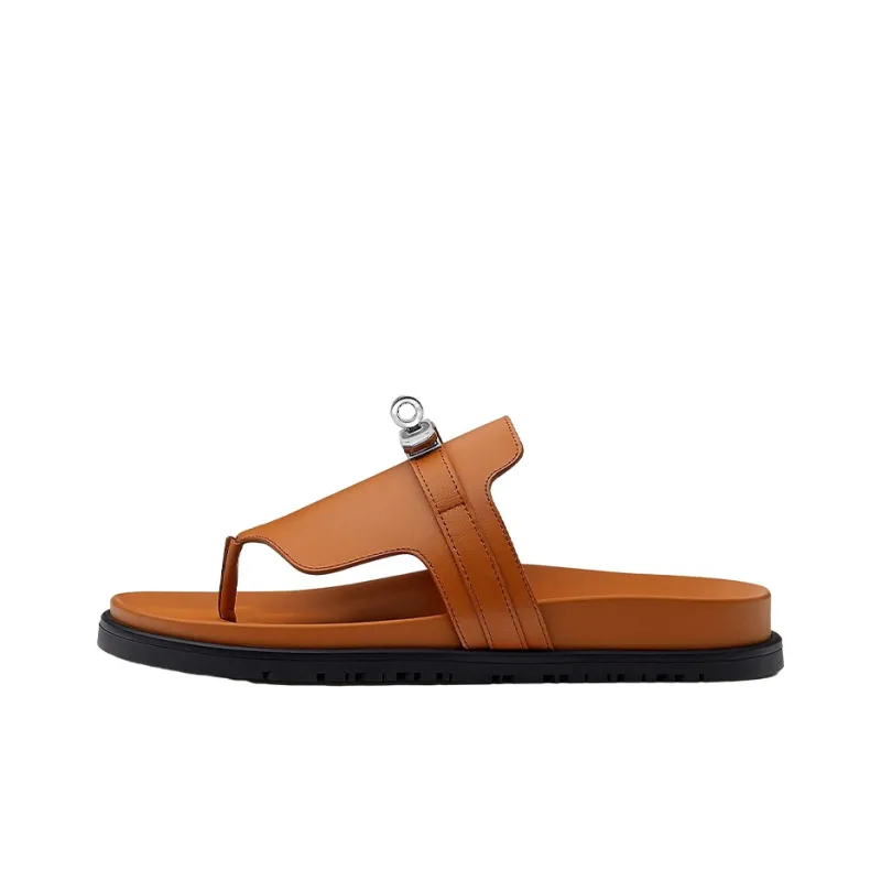 HERMES Empire Stylish Sandals Women's Brown-0