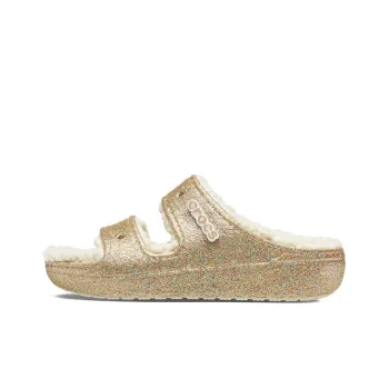 Crocs Classic Cozzzy Glitter Sandals 'Multi Gold' Women's