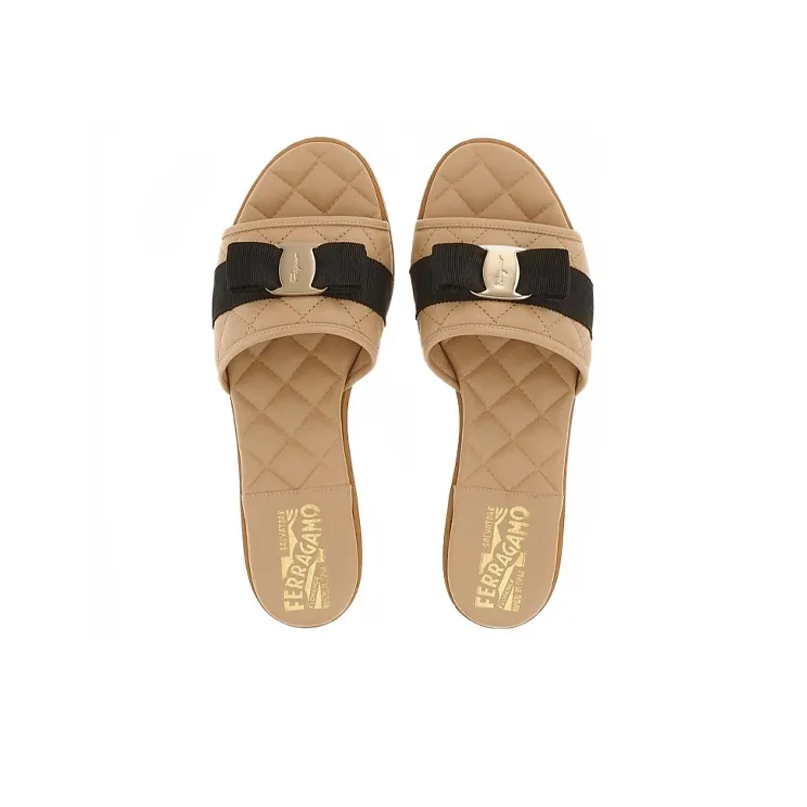 FERRAGAMO Vara Bow Quilted Slides-3