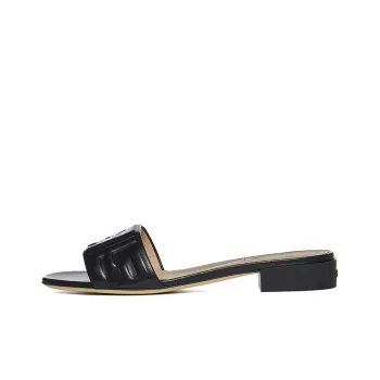FENDI Signature Slip Resistant Slide Slippers Women's Black
