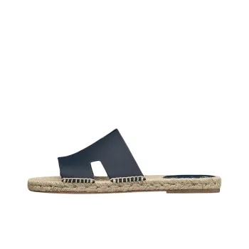 HERMES Antigua Espadrille Bleu Indigo Calfskin Leather