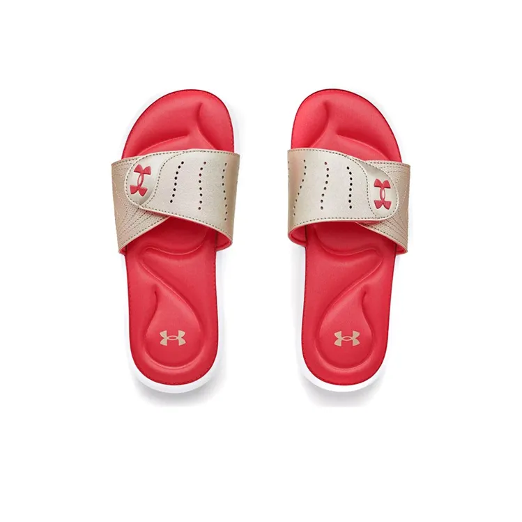 Under Armour Ignite 9 Slide 'White Metallic Faded Gold' Women's-3