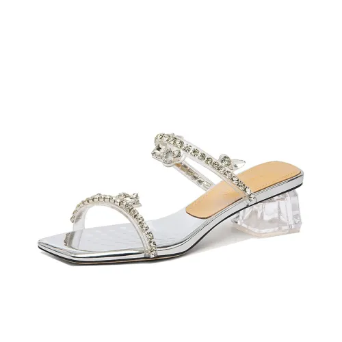 Lily Wei Slide Slippers Women's Silver