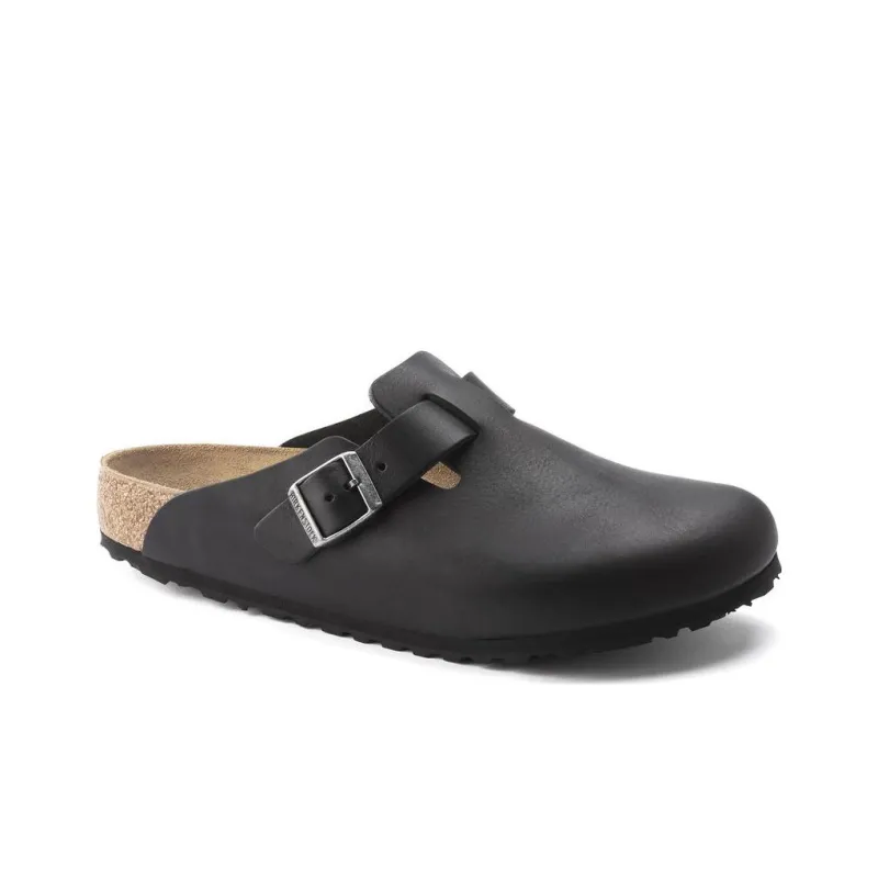 Birkenstock Boston Grip Leather Vintage Wood Black-1