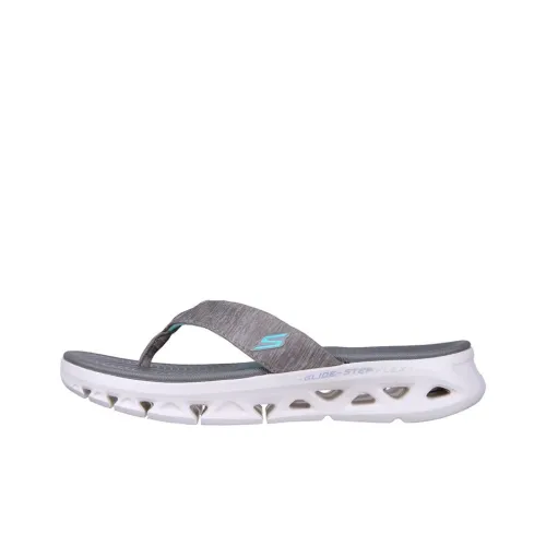 Skechers Glide Step Slide Slippers Women's Gray/White