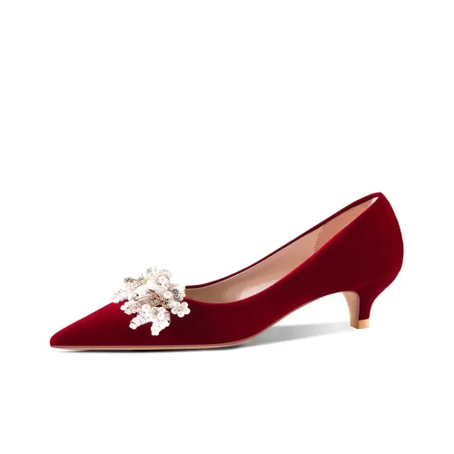 Lily Wei High Heels Women's Burgundy