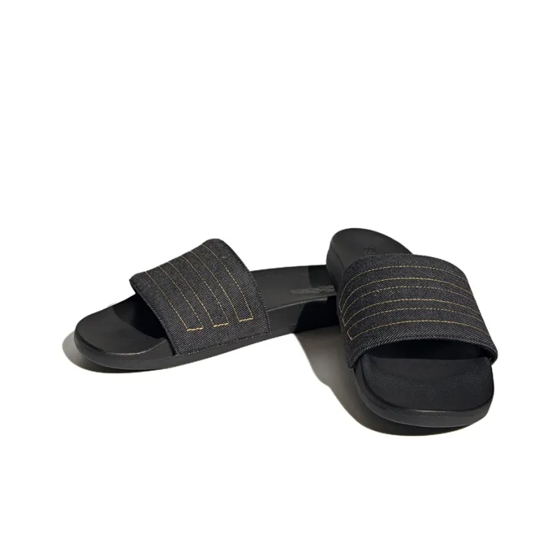 Adidas Adilette Comfort Slides Core Black Preloved Yellow-2