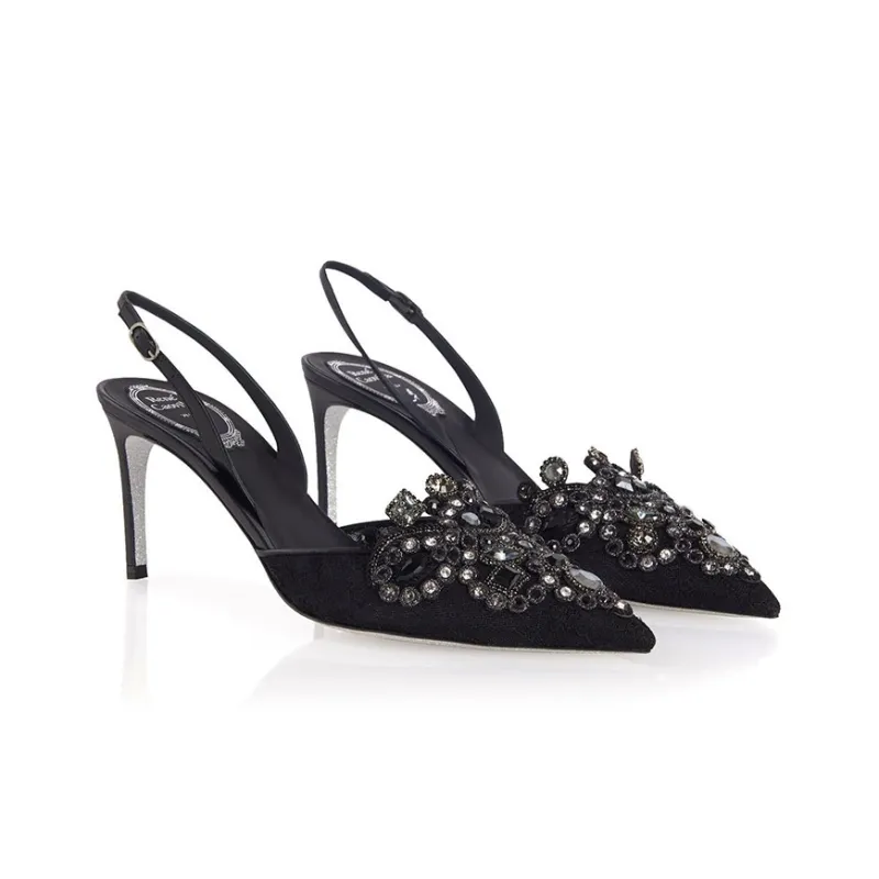 RENE CAOVILLA Veneziana Slim Heel High Heels Women's Black-2