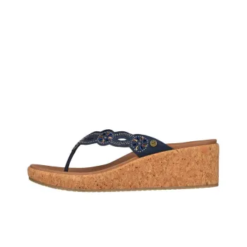 Skechers ARCH FIT BEVERLEE Rubber Sole Quick Dry Slide Slippers Women's Brown Blue