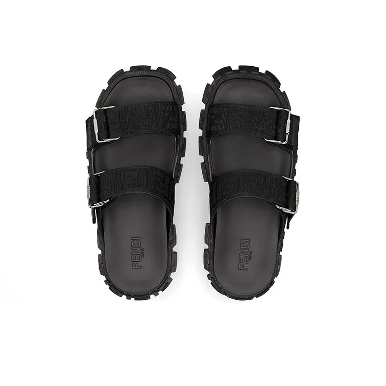 FENDI Force Slip Resistant Stylish Sandal Men's Black-3