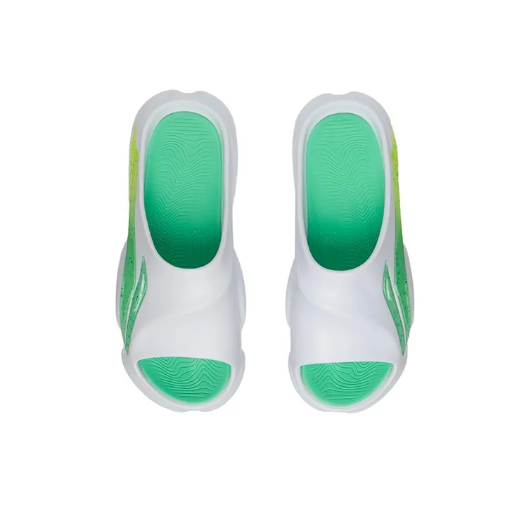 LiNing Speed 8 Quiet Slip Resistant Abrasion Resistant Slide Slippers Men's White Green-3