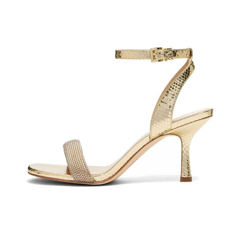 MICHAEL KORS Carrie Crystal-embellished Embossed Sandals Women's-0