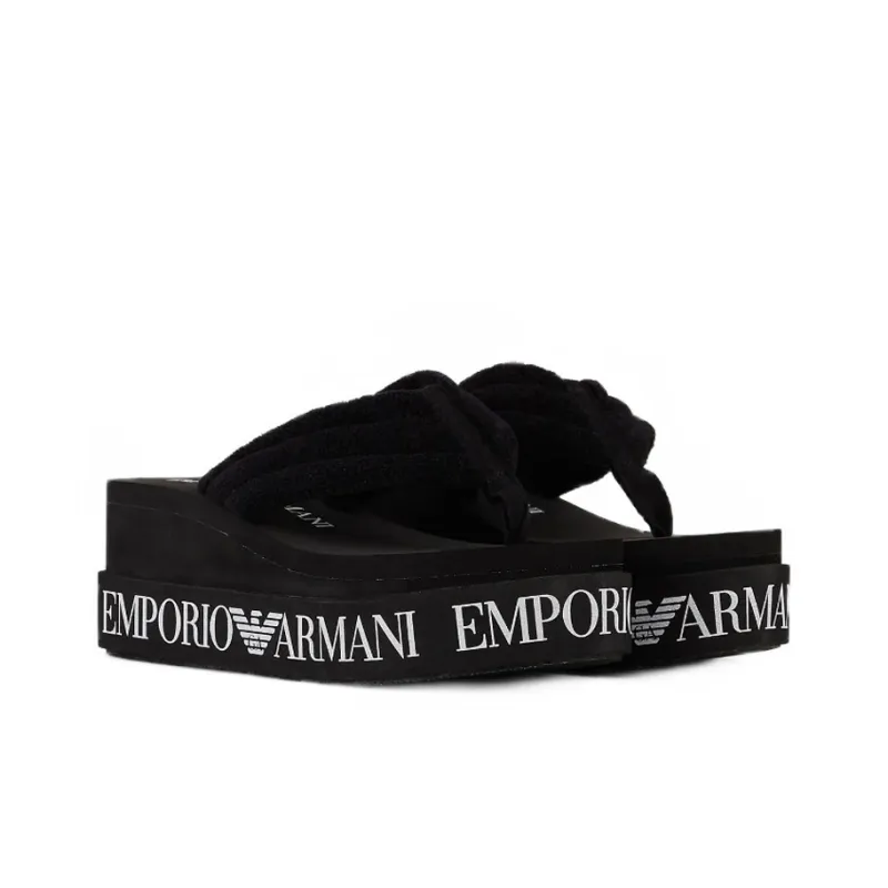 EMPORIO ARMANI Rubber Sole Flip Flops Women's Black-2